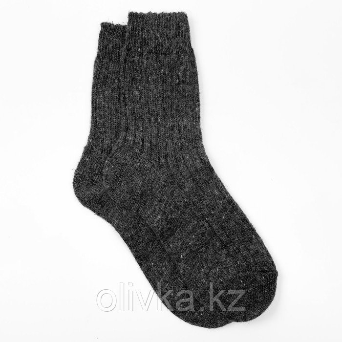 Носки детские шерстяные Рубчик цвет тёмно-серый, размер 22 - фото 2 - id-p113230180