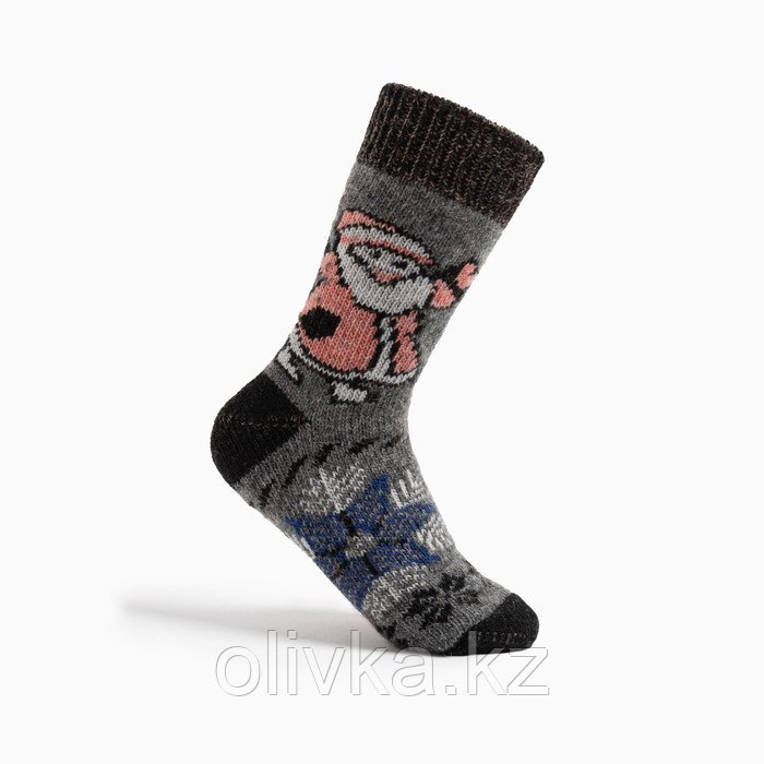Носки мужские шерстяные «Дед мороз», цвет серый, размер 29