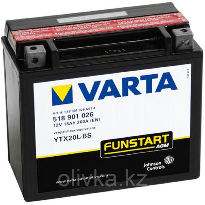 Аккумуляторная батарея Varta 18 Ач Moto AGM 518 901 026 (YTX20L-BS) - фото 1 - id-p113229381