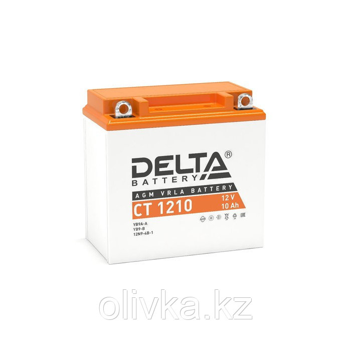 Аккумуляторная батарея Delta СТ1210 (YB9A-A, 12N9-4B-1, YB9-B) 12 В, 10 Ач прямая (+ -) - фото 1 - id-p113230198