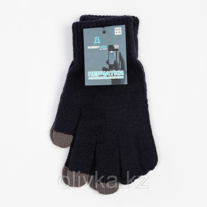 Перчатки мужские для сенсорных экранов, цвет тёмно-серый, размер 9-10 (24-26) - фото 5 - id-p113235728