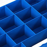 Коробка для рыболовных мелочей К-07, пластмасса, 26.5 х 19.5 х 5 см, синяя, фото 3