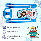 Снегокат «Маша и медведь», СММ2, со спинкой и ремнём безопасности,цвет голубой/белый, фото 3