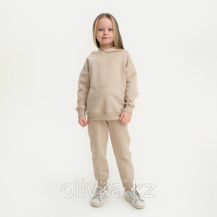 Костюм детский (худи, брюки) KAFTAN "Basic line", размер 32 (110-116), цвет кофейный - фото 2 - id-p113234714