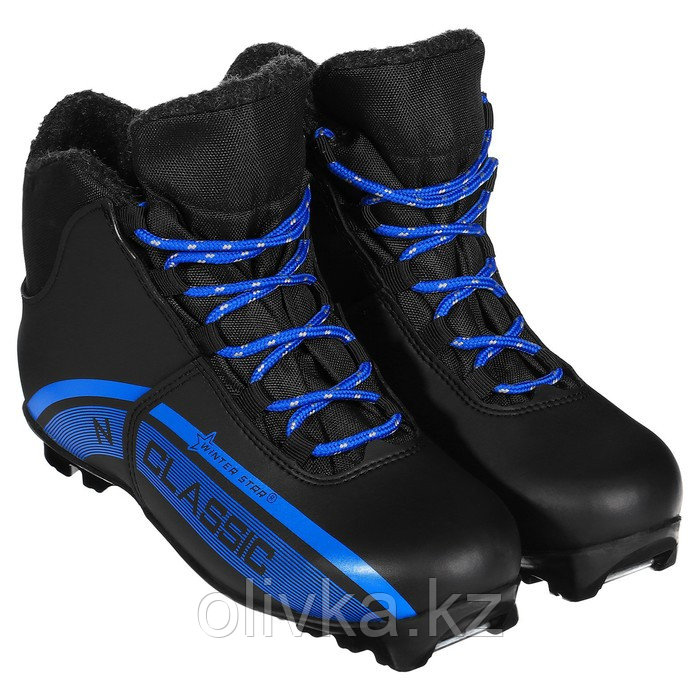 Ботинки лыжные Winter Star classic, NNN, р. 35, цвет чёрный, лого синий - фото 2 - id-p113238341