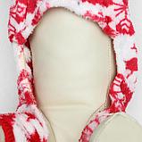 Комбинезон "Олени" с капюшоном, размер XS (ДС 20 см, ОГ 30 см, ОШ 20 см), красный, фото 6