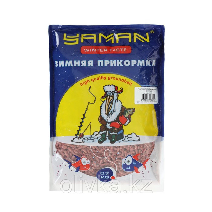 Прикормка Yaman Winter Taste гранулы 3 мм, зимняя, мотыль, 700 г, цвет красный - фото 1 - id-p113236329
