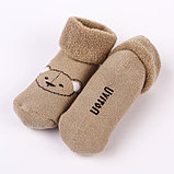 Набор носков для новорождённых 2 пары (4 шт.), махровые от 0 до 6 мес., цвет бежевый/белый, фото 5