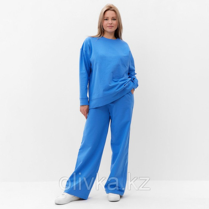 Костюм женский (свитшот/брюки), цвет голубой, размер 42 - фото 1 - id-p113237375