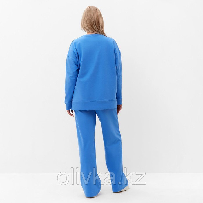 Костюм женский (свитшот/брюки), цвет голубой, размер 42 - фото 5 - id-p113237375