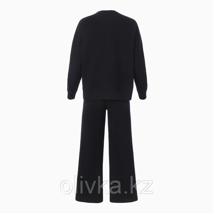 Костюм женский (свитшот/брюки), цвет чёрный, размер 48 - фото 10 - id-p113237377