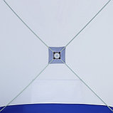 Палатка зимняя куб "СЛЕДОПЫТ", 2.1 х 2.1 м, 4-местная, ткань оксфорд, цвет бело-синий, фото 6