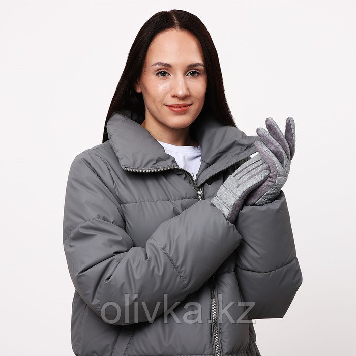 Перчатки женские, безразмерные, с утеплителем, цвет фиолетовый/серебряный - фото 4 - id-p113237389