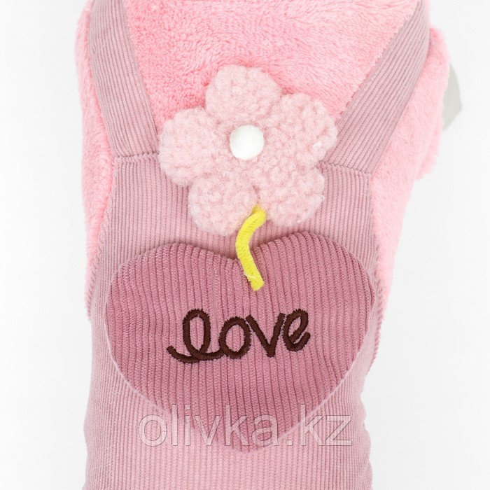 Комбинезон "Love", размер XS (ДС 20 см, ОГ 30 см, ОШ 20 см), розовый - фото 4 - id-p113239446