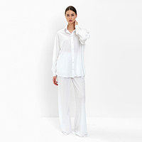 Пижама женская (сорочка, брюки) MINAKU: Home collection цвет белый, р-р 54