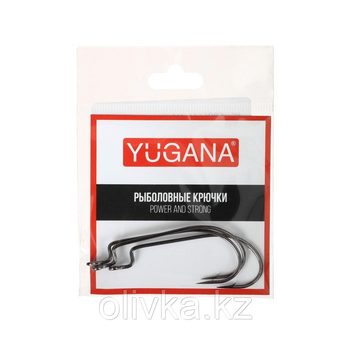 Крючки офсетные YUGANA O'shaughnessy worm, № 4/0, 3 шт. - фото 1 - id-p113232807