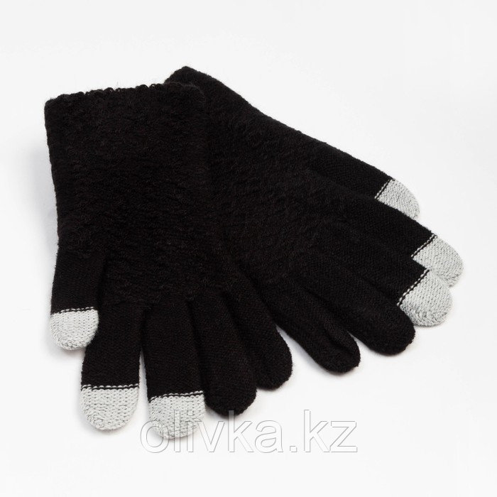 Перчатки женские для сенсорных экранов, цвет чёрный, размер 7-8 (18-20) - фото 1 - id-p113235809