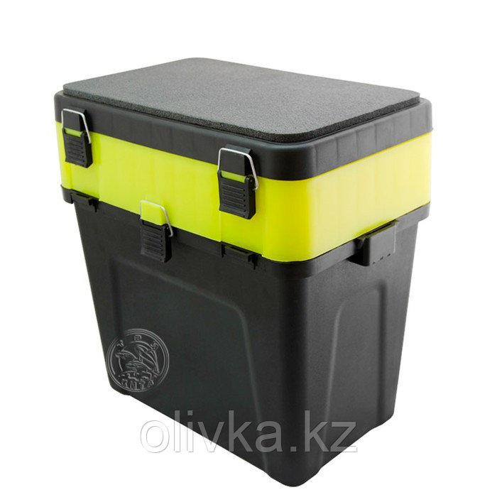 Ящик зимний, 4+4 отделения для приманок, 380х360х240 мм, цвет чёрно-жёлтый - фото 1 - id-p113235307