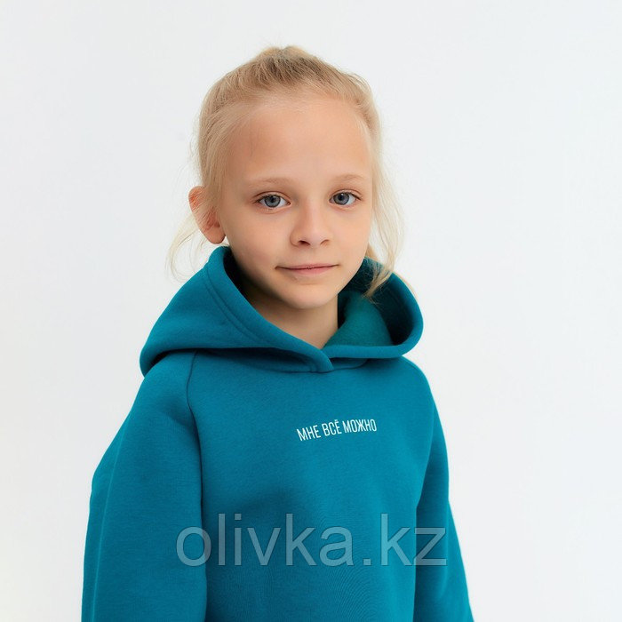 Костюм детский (худи, брюки) MINAKU: Basic Line KIDS, oversize, цвет изумруд, рост 152 - фото 6 - id-p113235308