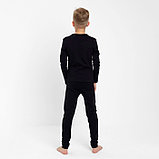 Термобелье для мальчика (лонгслив, легинсы) цвет чёрный, рост 134, фото 3