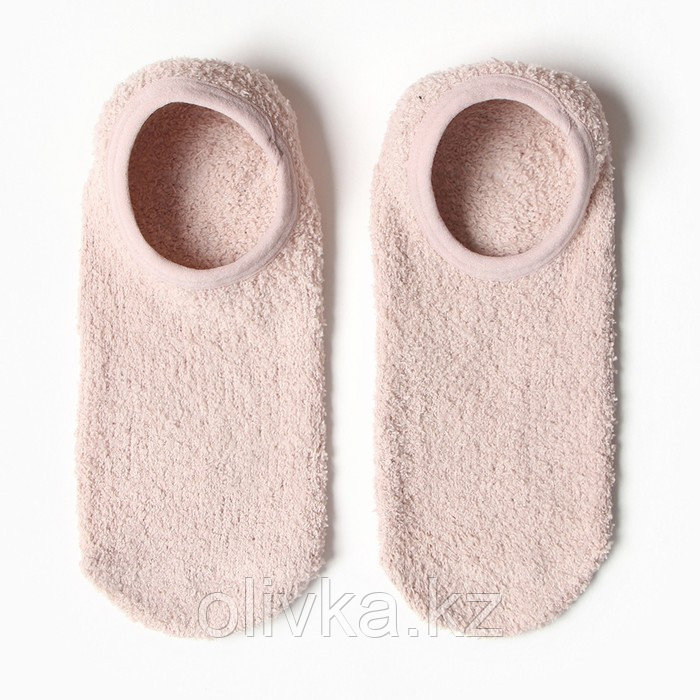 Носки женские укороченные с нескользящей подошвой, цвет бежево-розовый, размер 36-39 - фото 1 - id-p113239565