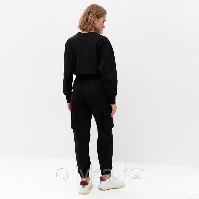 Костюм женский (брюки, свитшот) MINAKU: Casual Collection цвет чёрный, размер 48 - фото 8 - id-p113232853