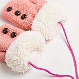 Варежки детские MINAKU с пуговичками, 15 р-р (15 см), цв.розовый, фото 3