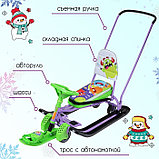 Снегокат с колёсами «Тимка спорт 6», ТС6/МН, с родительской ручкой, со спинкой и ремнём безопасности, фото 2