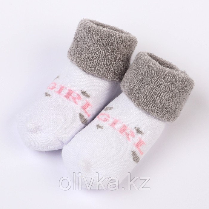 Набор носков для новорождённых 2 пары (4 шт.), махровые от 0 до 6 мес., цвет розовый - фото 3 - id-p113238590