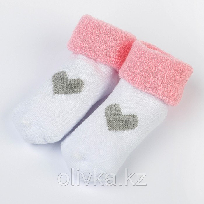 Набор носков для новорождённых 2 пары (4 шт.), махровые от 0 до 6 мес., цвет розовый - фото 4 - id-p113238590