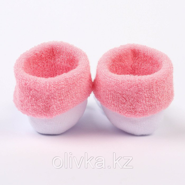 Набор носков для новорождённых 2 пары (4 шт.), махровые от 0 до 6 мес., цвет розовый - фото 6 - id-p113238590