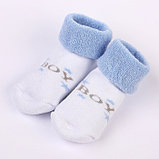 Набор носков для новорождённых 2 пары (4 шт.), махровые от 0 до 6 мес., цвет голубой, фото 3