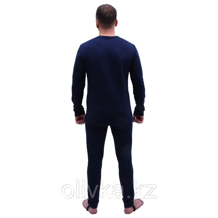 Термобелье мужское, футер, хлопок, размер 52, рост 182, цвет синий - фото 2 - id-p113235898