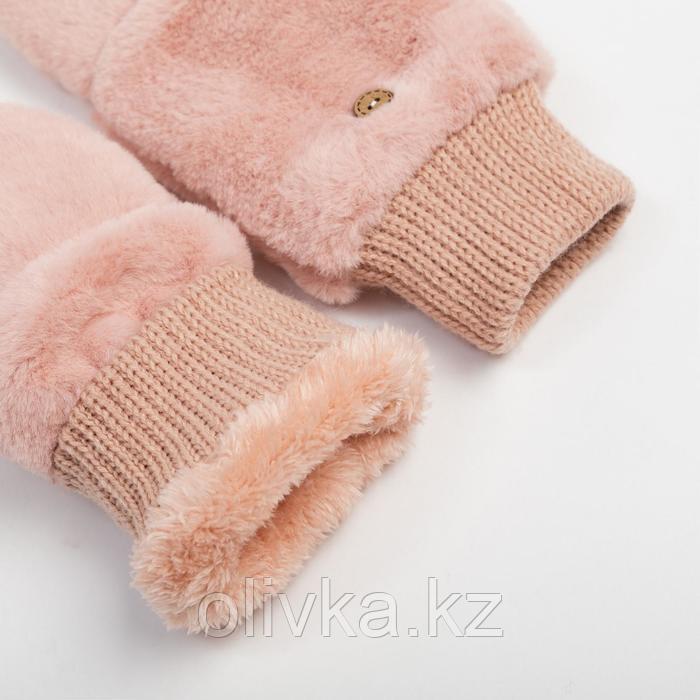 Митенки/варежки женские MINAKU, р-р 22 см, цв. пыльно-розовый - фото 3 - id-p113232888