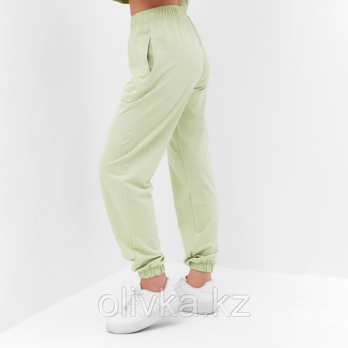Костюм женский (толстовка, брюки), цвет нежно-зелёный, размер 44 - фото 5 - id-p113237541
