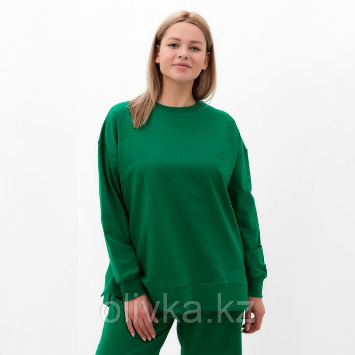 Костюм женский (свитшот/брюки), цвет зелёный, размер 44 - фото 2 - id-p113237546