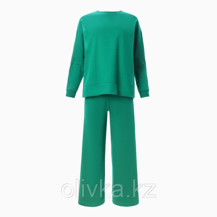 Костюм женский (свитшот/брюки), цвет зелёный, размер 44 - фото 7 - id-p113237546
