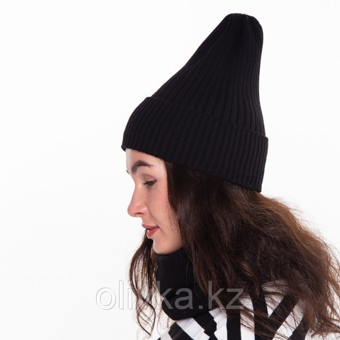 Комплект женский зимний (шапка/снуд), цвет чёрный, размер 56-58 - фото 4 - id-p113235412