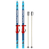 Лыжный комплект, 120 см, с креплениями и палками длиной 90 см, цвета микс, фото 6