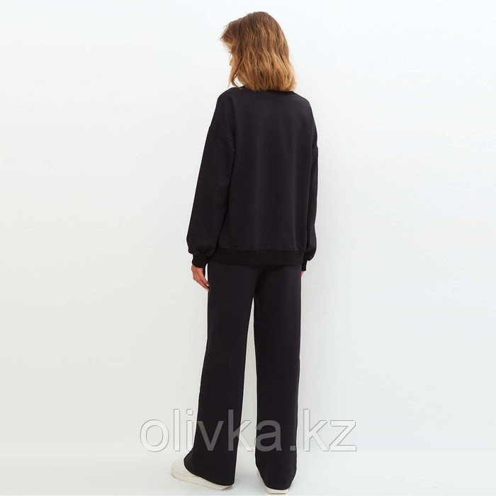 Костюм женский (толстовка/брюки), цвет чёрный, размер 52 - фото 3 - id-p113238751