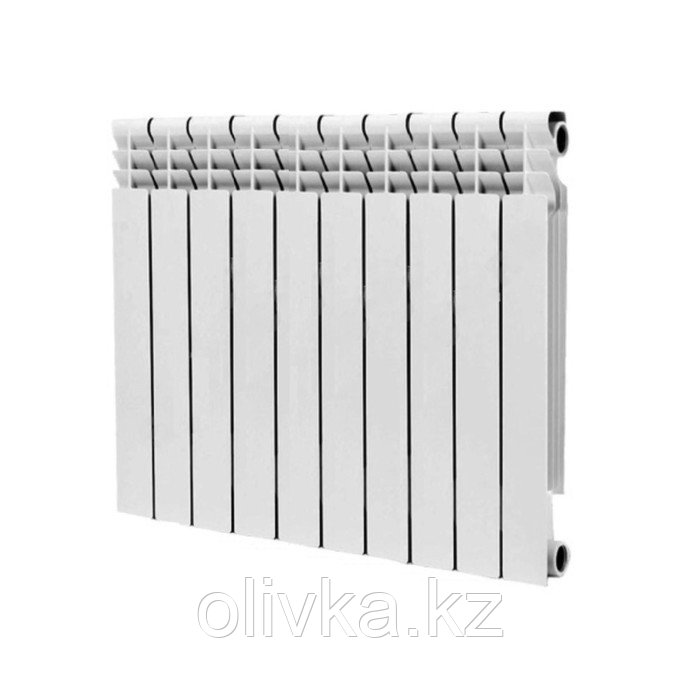 Радиатор алюминиевый Ogint Alpha RAL 9016, 350 х 80 мм, 10 секций, белый - фото 1 - id-p113232960