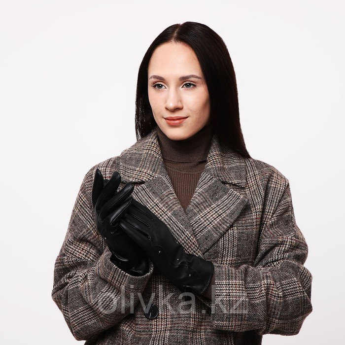Перчатки женские, безразмерные, с утеплителем, цвет чёрный - фото 4 - id-p113237756