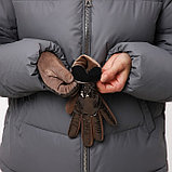 Перчатки женские, безразмерные, с утеплителем, цвет коричневый, фото 5