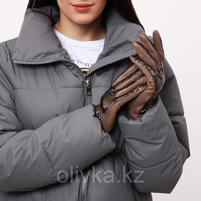 Перчатки женские, безразмерные, с утеплителем, цвет коричневый - фото 4 - id-p113237781