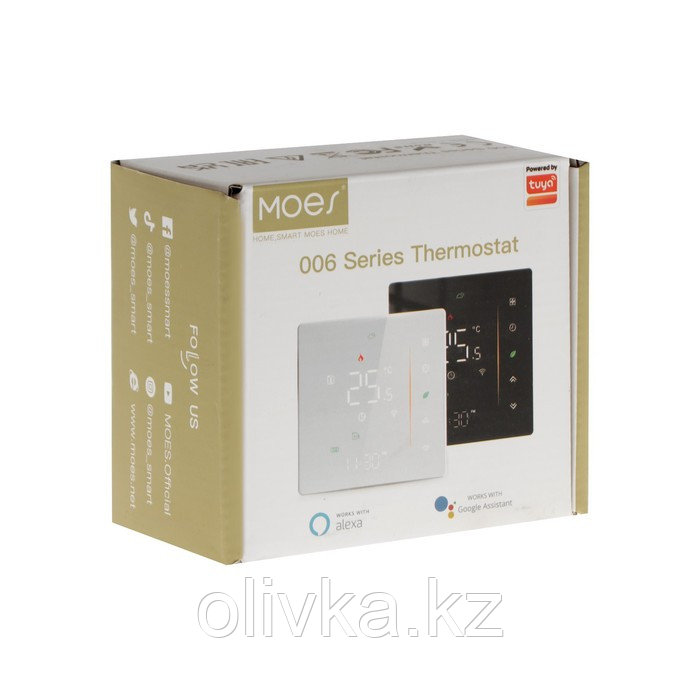 Умный термостат MOES ZHT-006-GB-WH-MS, Zigbee, 95-240В, голосове управление, 7 режимов, IP20 - фото 2 - id-p113237827