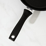Сковорода «Традиция», 26×6 см, пластиковая ручка, стеклянная крышка, антипригарное покрытие, цвет чёрный, фото 4