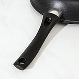Сковорода «Традиция», 26×6 см, пластиковая ручка, стеклянная крышка, антипригарное покрытие, цвет чёрный, фото 5