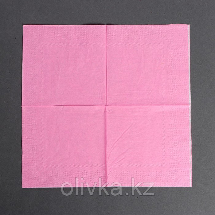 Салфетки бумажные, однотонные, 25х25 см, набор 20 шт., цвет розовый - фото 2 - id-p113242269