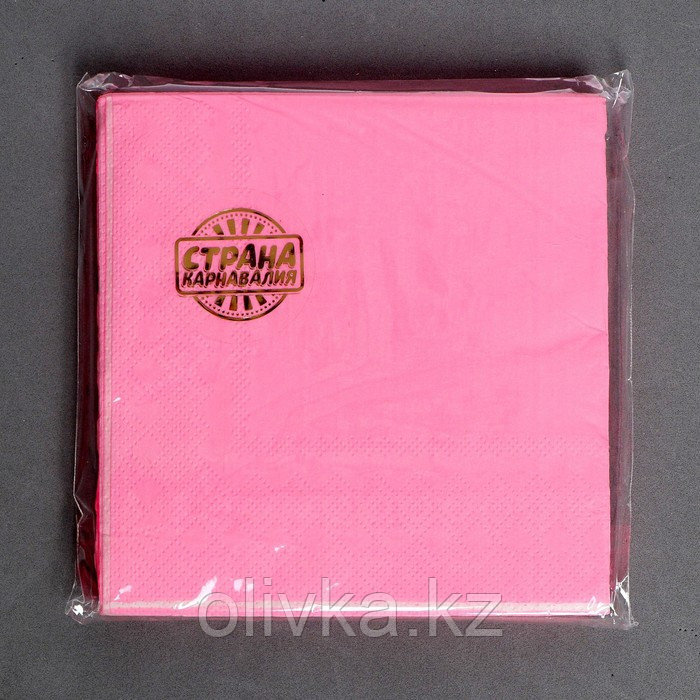 Салфетки бумажные, однотонные, 25х25 см, набор 20 шт., цвет розовый - фото 3 - id-p113242269