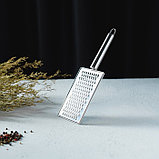 Тёрка Доляна «Металлик», 14×8 см, мелкая, с ручкой, цвет серебряный, фото 4